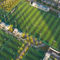 Pemandangan Sepak Bola Menempatkan Rumput Hijau Rumput Sintetis Rumput Buatan